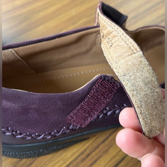 Hotter Plum Leather Mary Jane Comfort Shoes Cushioned Walking Flats UK 6 UK‎ 8 - Picture 9 of 10